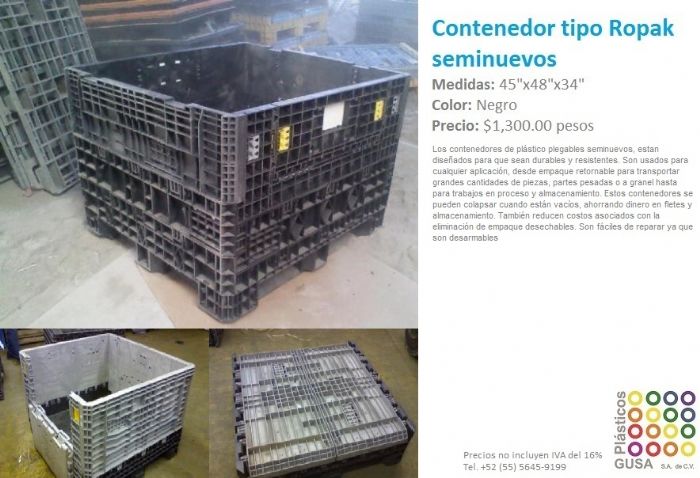 Contenedores plásticos colapsables